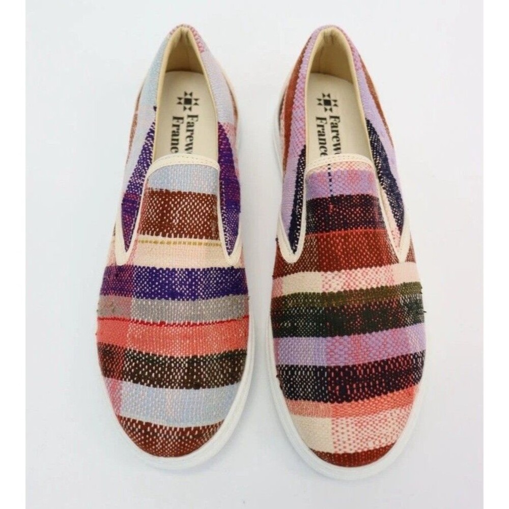 Farewell Frances PURPLE AND PINK BERBER SNEAKERS Wom Sz 10 Slip-on Eco-Friendly